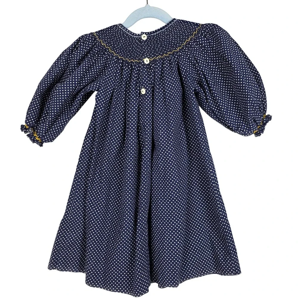 Mom & Me Girls Smocked Christmas‎ Dress Polka Dot Santa Reindeer 18 Mos Boutique